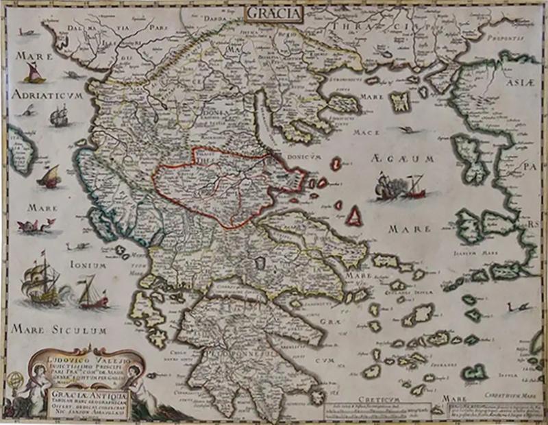 Nicolas Sanson Graeciae Antiquae a 17th Century Hand Colored Map of Greece by Sanson