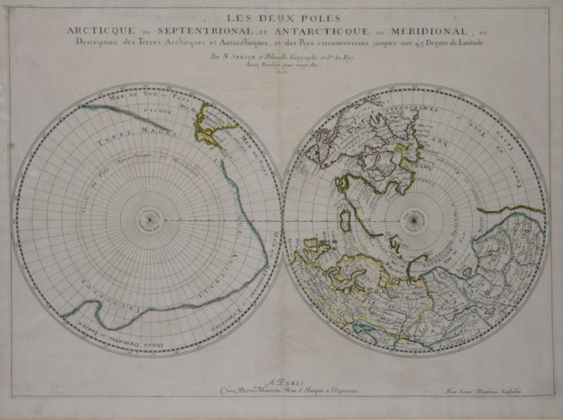 Nicolas Sanson NICOLAS SANSON 1600 1667 LES DEUX POLES ARCTIQUE ET ANTARCTIQUES 