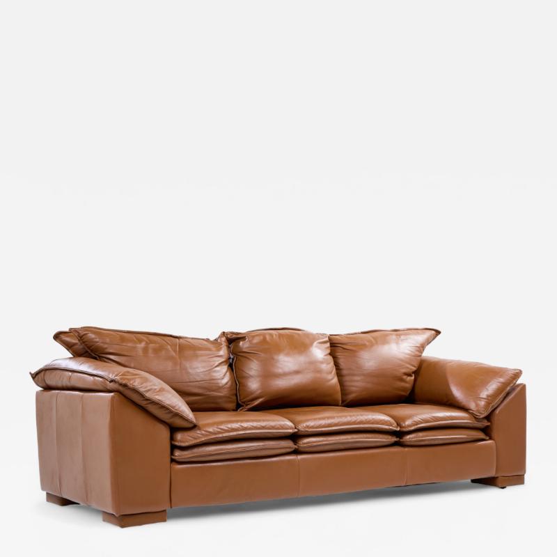 Niels Eilersen Niels Eilersen Monza Mid Century Danish Leather Three Seat Sofa