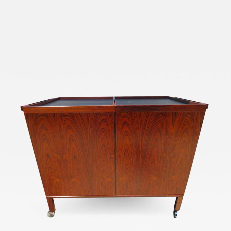 Niels Erik Glasdam Jensen Stunning Rosewood Expansion Bar Cart by Niels Erik Glasdam Jensen