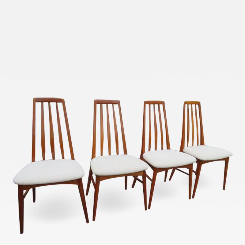 Niels Koefoed Lovely Set of Four Teak Eva Dining Room Chairs by Niels Koefoed 1960s