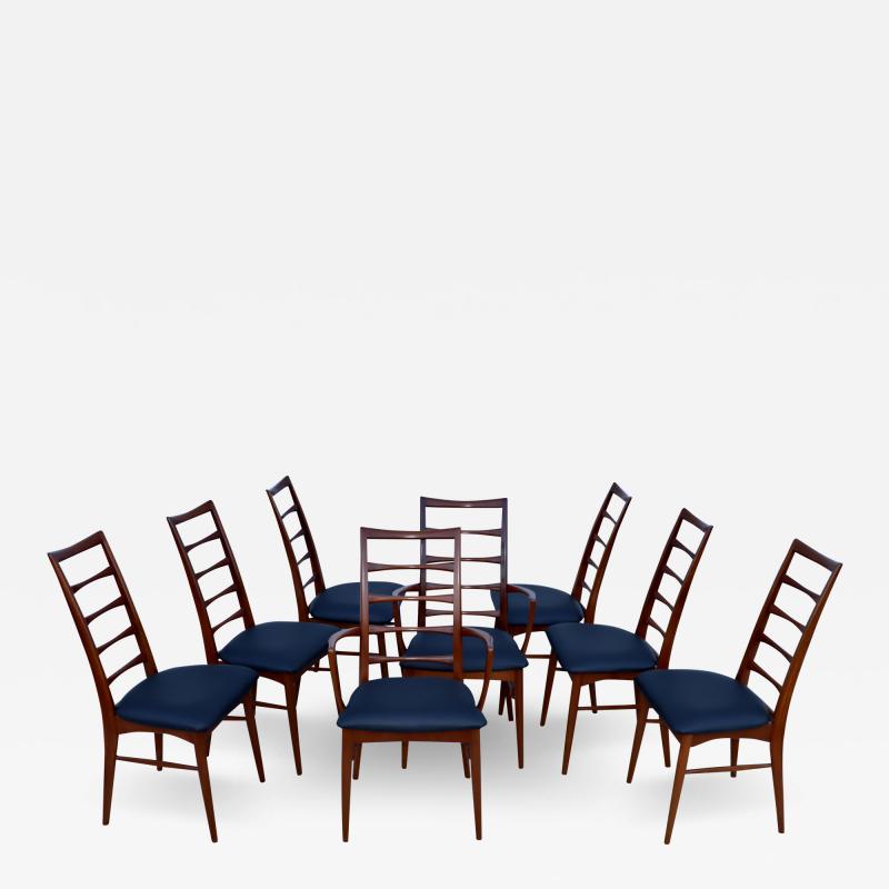 Niels Koefoed Niels Koefoed Lis Teak And Leather Dining Chairs Set Of 8
