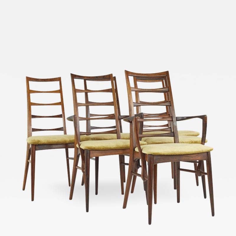 Niels Koefoed Niels Koefoed Mid Century Rosewood Bowtie Ladderback Dining Chairs