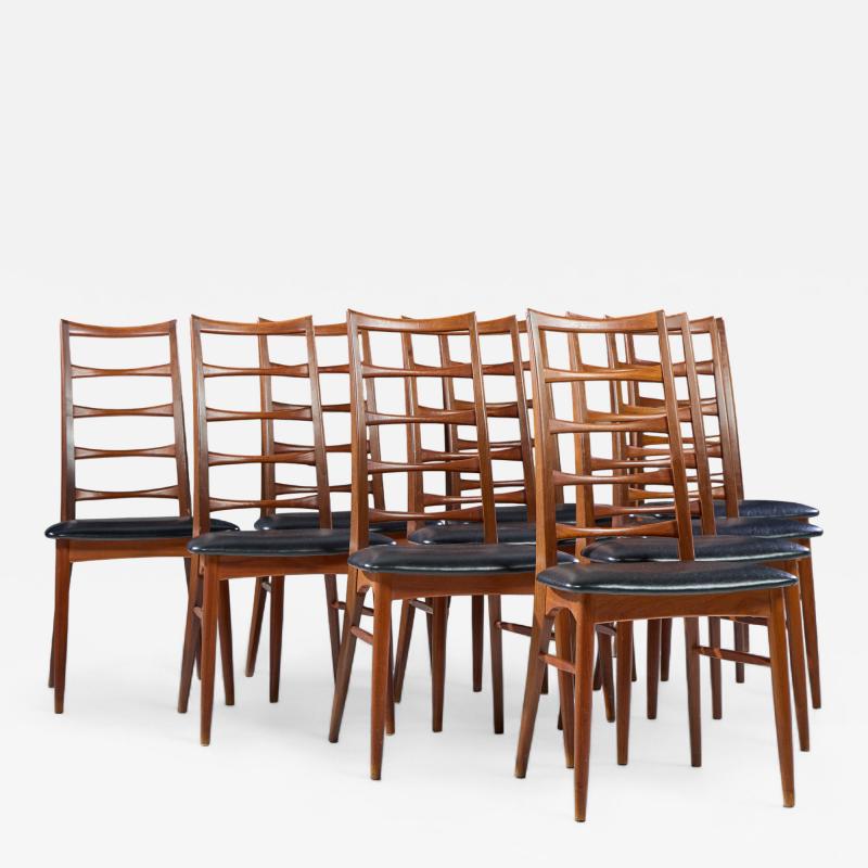 Niels Koefoed Niels Koefoed for Koefoeds Hornslet Lis Danish Teak Dining Chairs Set of 10