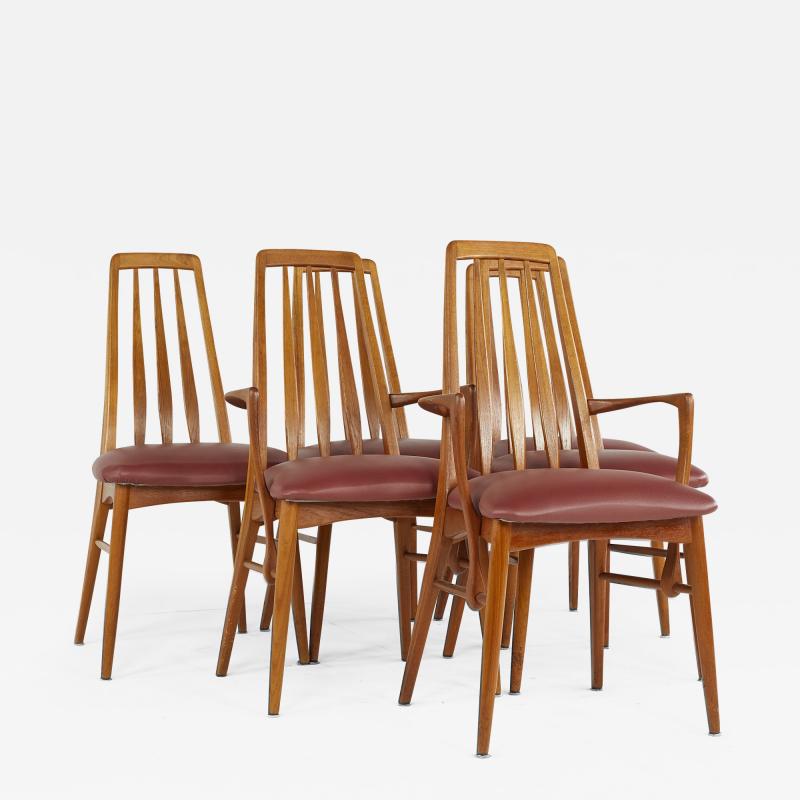 Niels Koefoed Niels Koefoeds Hornslet Mid Century Teak Eva Dining Chairs Set of 6