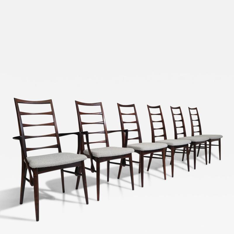 Niels Koefoed Six Solid Rosewood Niles Kofoeds Mid Century Danish Dining Chairs