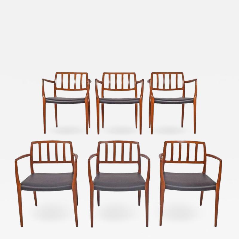 Niels M ller Set of Six Teak Armchairs Design by Niels O Moller
