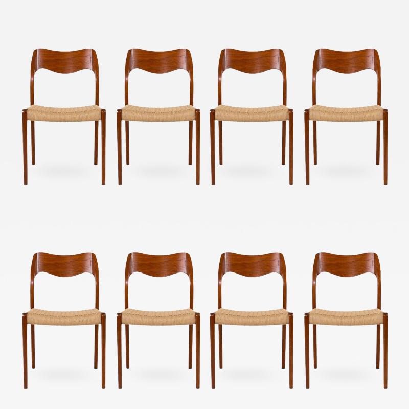 Niels Otto M ller Set of Eight Teak Niels Moller