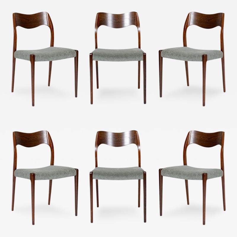 Niels Otto M ller Set of Six Rosewood Niels M ller Model 71 Dining Chairs