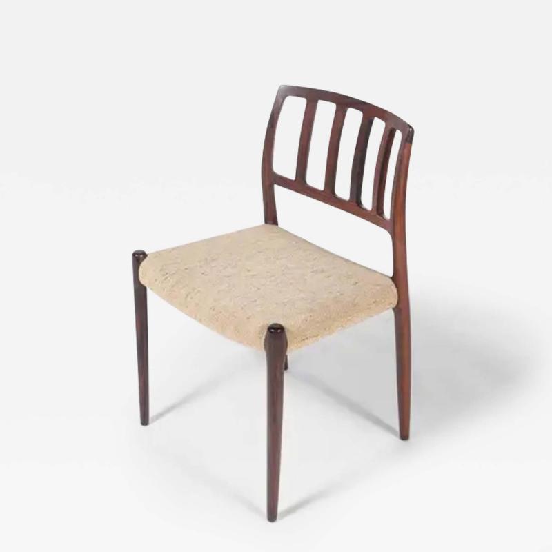 Niels Otto M ller Six Moller 83 Side Chair in Rosewood Kvadrat Oatmeal Wool