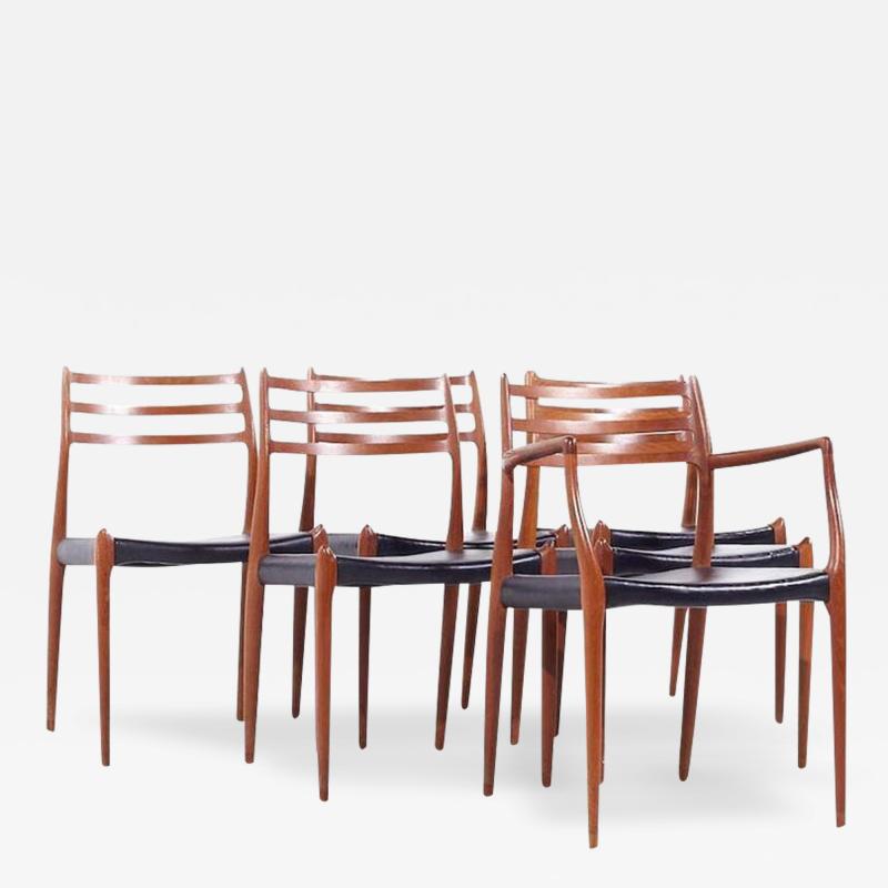 Niels Otto Moller Niels Moller Mid Century Danish Model 78 62 Teak Dining Chairs Set of 6