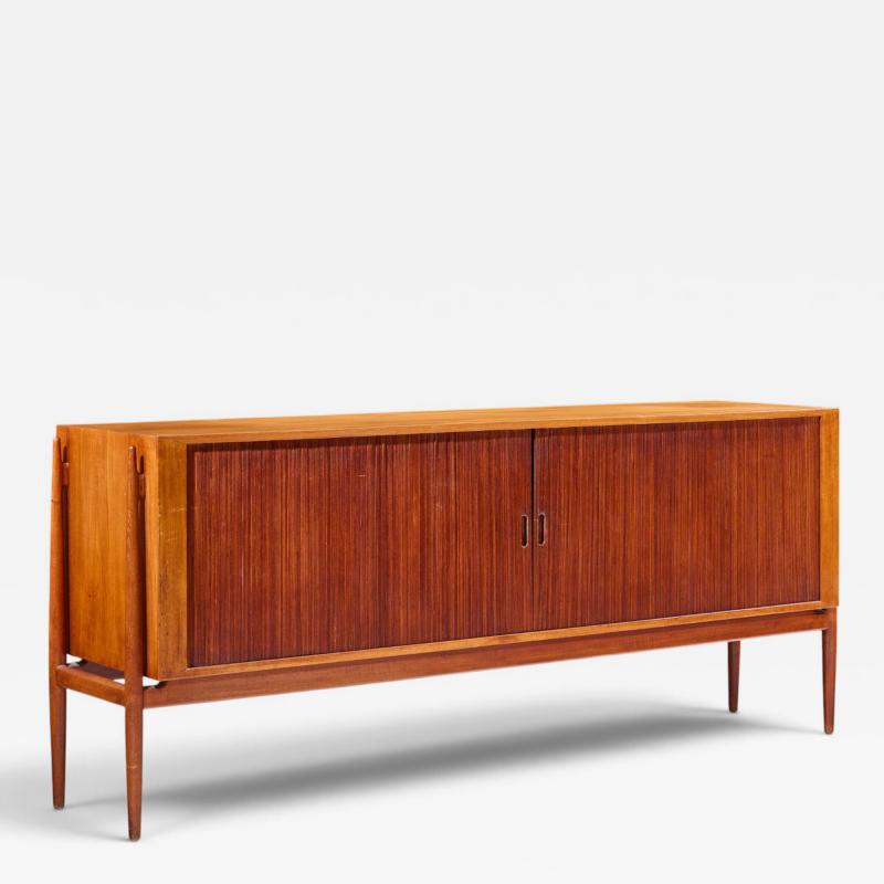 Niels Vodder Niels Vodder NV54 Mid Century Danish Teak Tambour Door Credenza