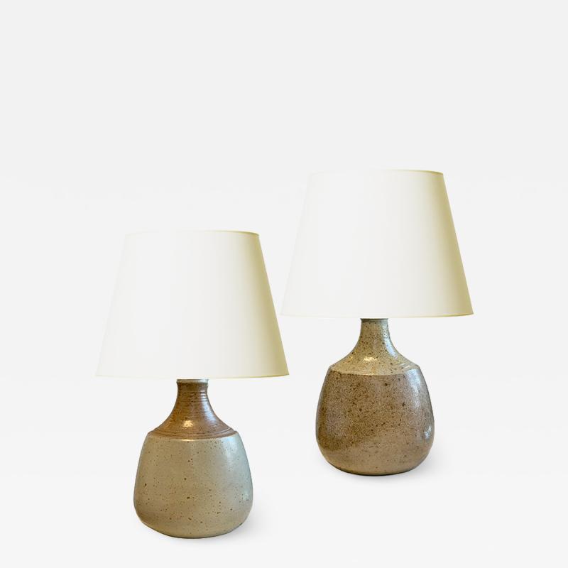 Nils Kahler Duo of Pilgrim Flask Table Lamps by Nils Kahler for Kahler Keramik