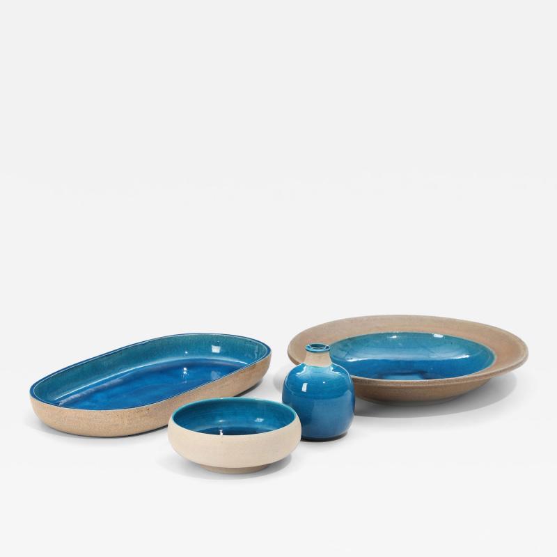 Nils Kahler Nils K hler collection of blue glazed stoneware pieces