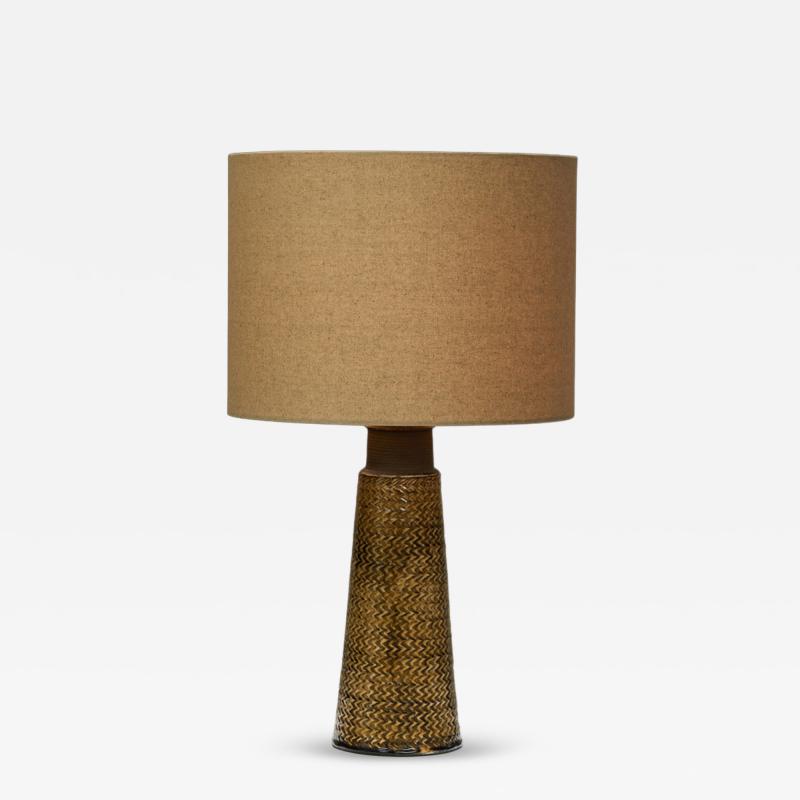 Nils Kahler Table Lamp with Amber Glaze by Nils K hler for K hlers Fabrik Denmark ca 1960s