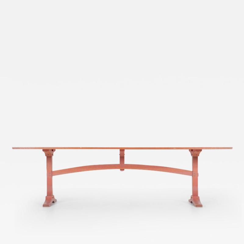Nine Foot Hand Crafted Free Edge Trestle Table by Don Braden