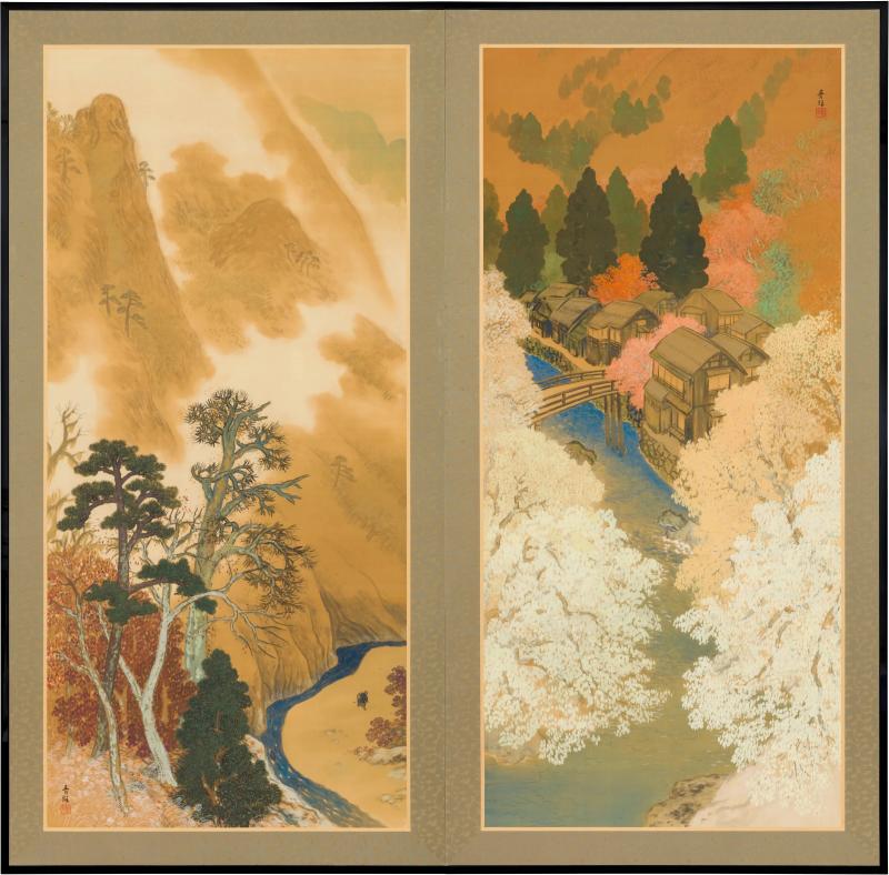 Nishimura Seiki Mountain Stream in Spring and Fall 1917