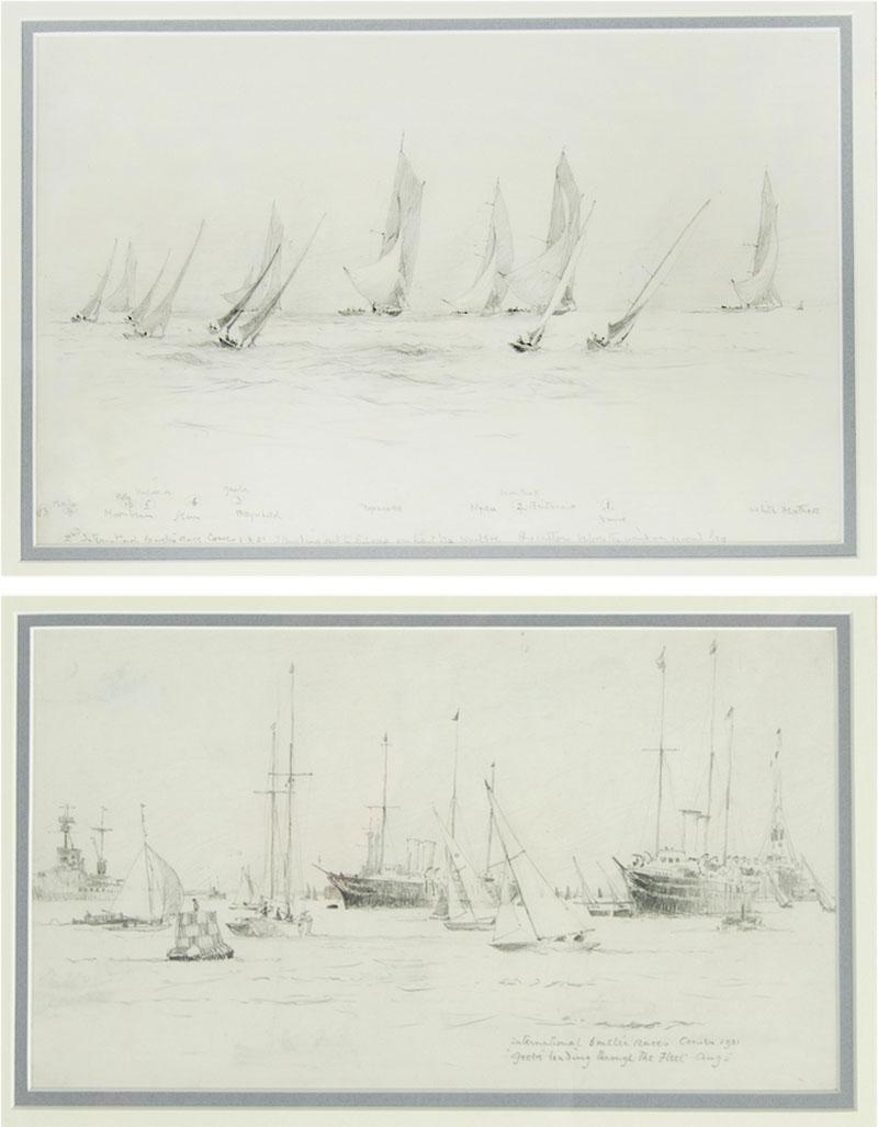 Norman Wilkinson Two Norman Wilkinson drawings of the International Races Cowes 1921