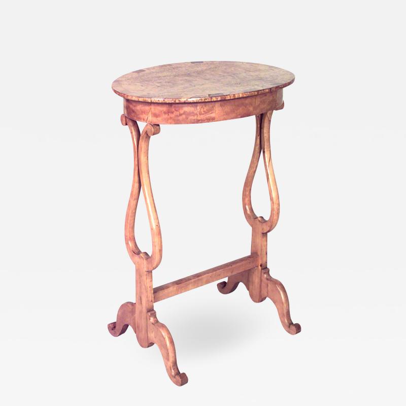 North European Biedermeier Karelian Birch Side Table