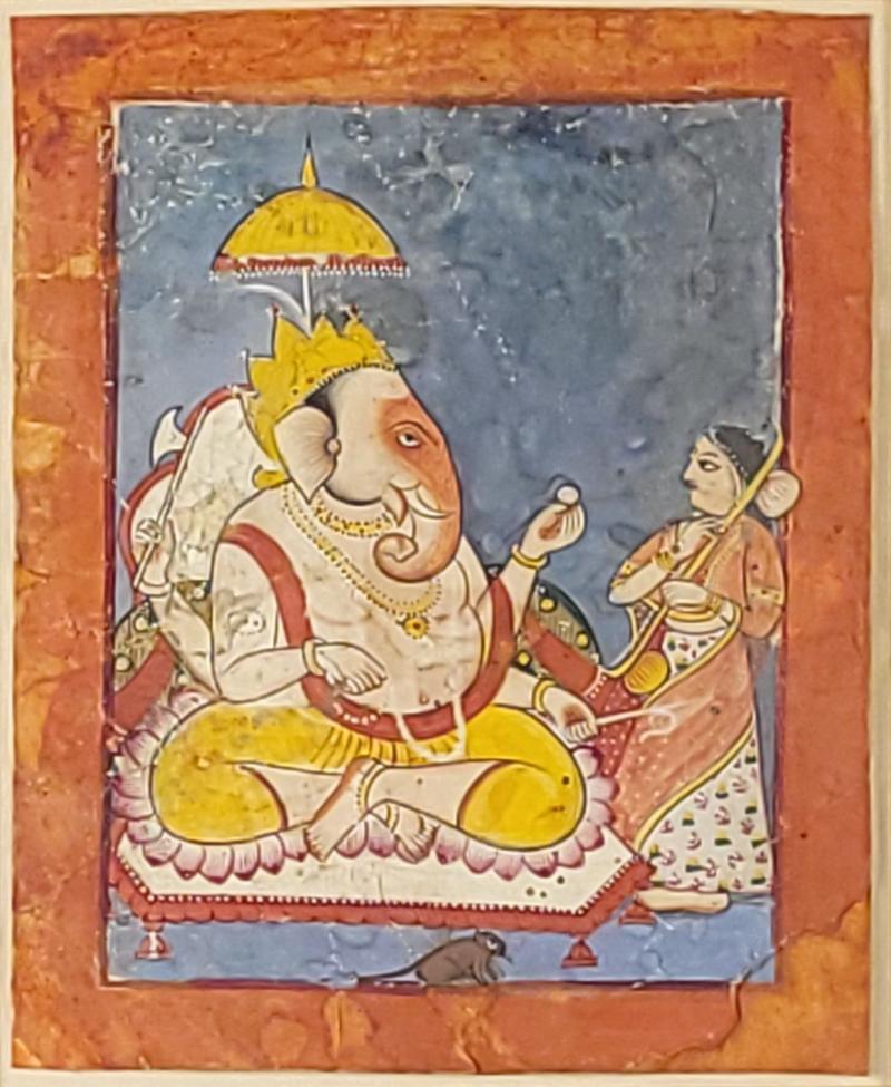 Northern Indian Painting Scene of Lord Ganesh 19th Century