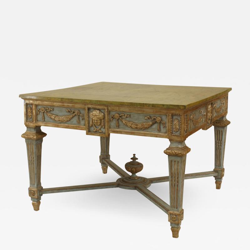 Northern Italian Neo Classic Faux Marble Center Table