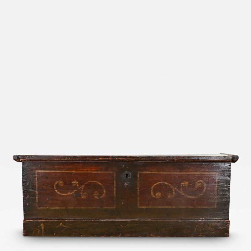 Norwegian 18th Century Pine Painted Coffer