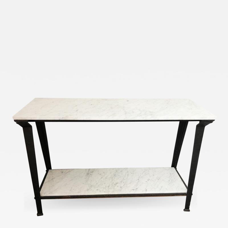 Not Available Steel and Carrara Marble Console Table