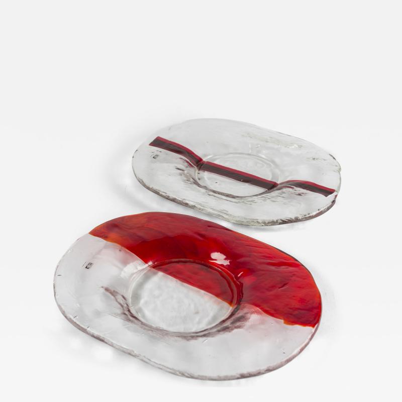 Noti Massari Pair of Murano Glass Centerpieces by Noti Massari for Fratelli Toso