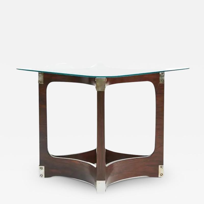 Novo Rumo Mid Century Modern Side Table in Bentwood Glass by Novo Rumo 1960s Brazil