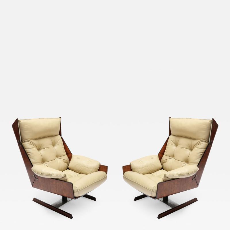 Novo Rumo Pair of Novo Rumo 1960s Brazilian Jacaranda Lounge Chairs