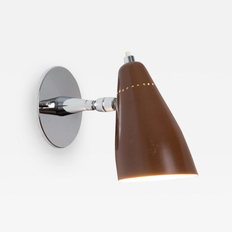 O Luce 1960s Giuseppe Ostuni Model 101 Brown Articulating Sconce for O Luce