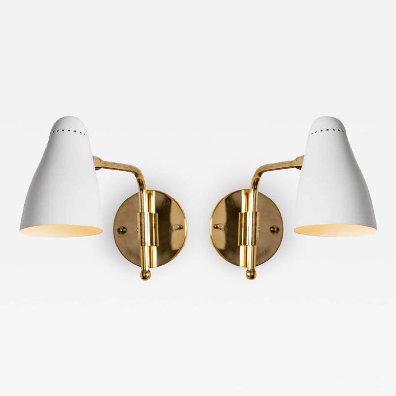 O Luce Pair of 1950s Giuseppe Ostuni Articulating Arm Sconces for O Luce