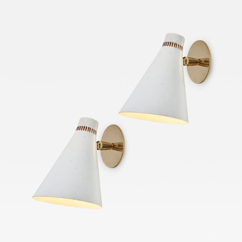 O Luce Pair of 1950s Giuseppe Ostuni Model 109 Articulating Wall Lamps for O Luce
