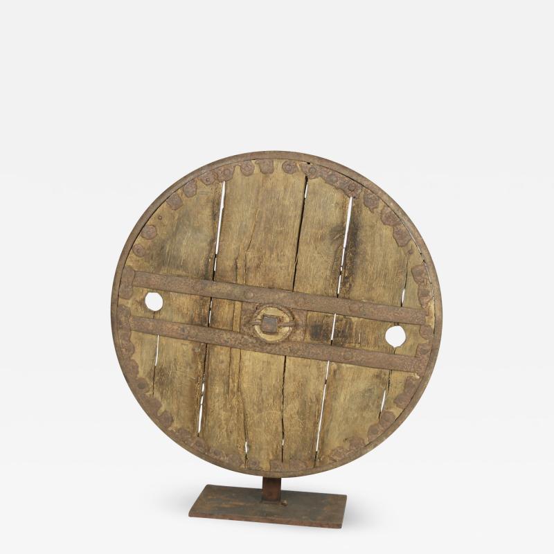 Oak And Iron Wheel Circa 1700 On Later Iron Stand