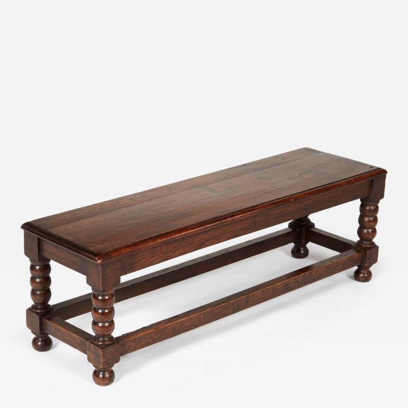 Oak Bobbin Long Stool
