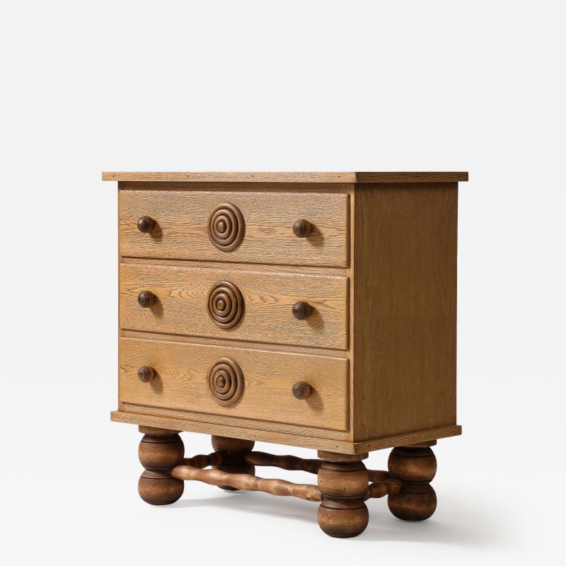 Oak Chest of Drawers In the Manner of Charles Dudouyt France c 1950