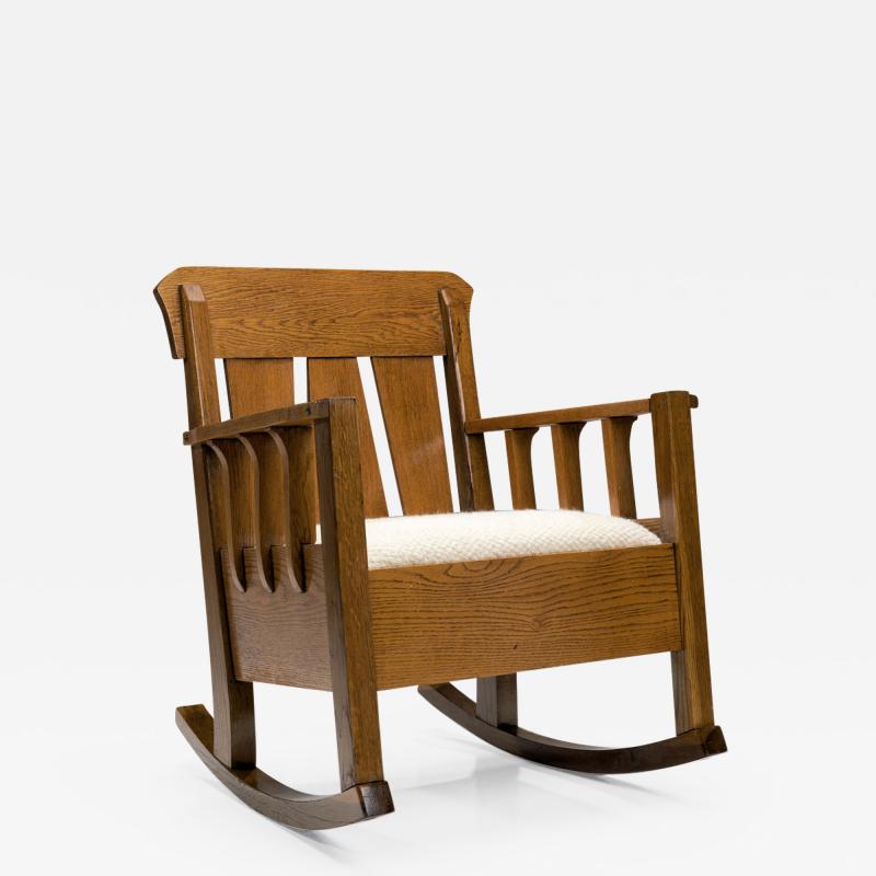 Oak Jugend Rocking Chair Europe ca 1920s