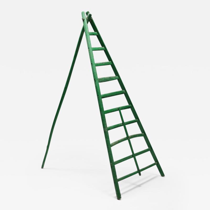 Objet Trouv Green Fruit Picking Ladder 1890s