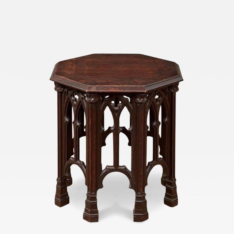 Octagonal Gothic Tracery Taboret Table