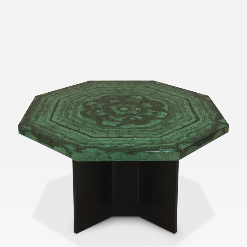 Octagonal Malachite Side Table Italy 1970s