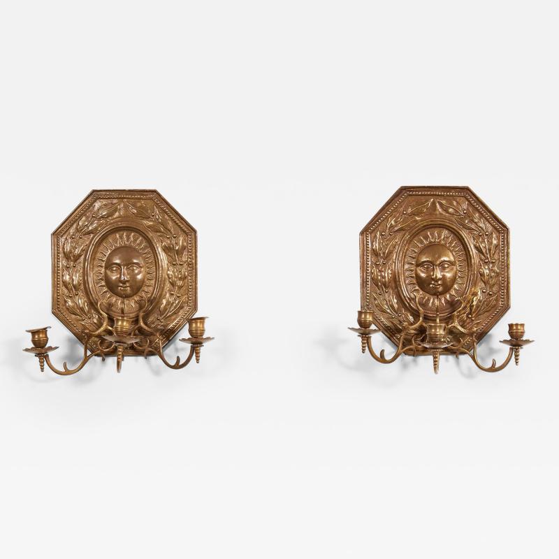 Octagonal Sun Face Sconces