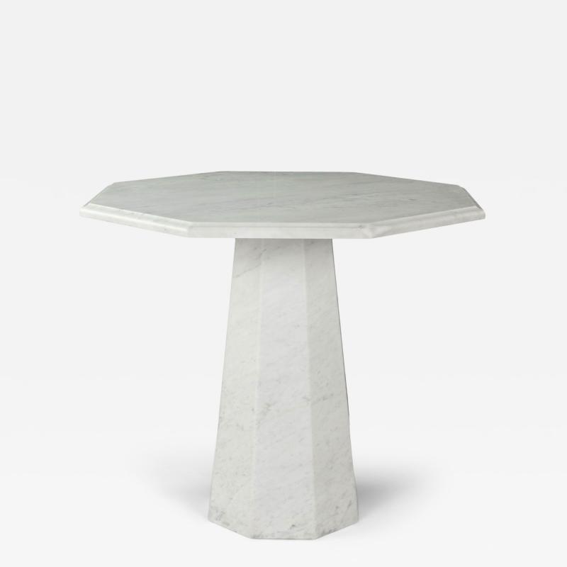 Octagonal Top Dining Table in Carrara Marble