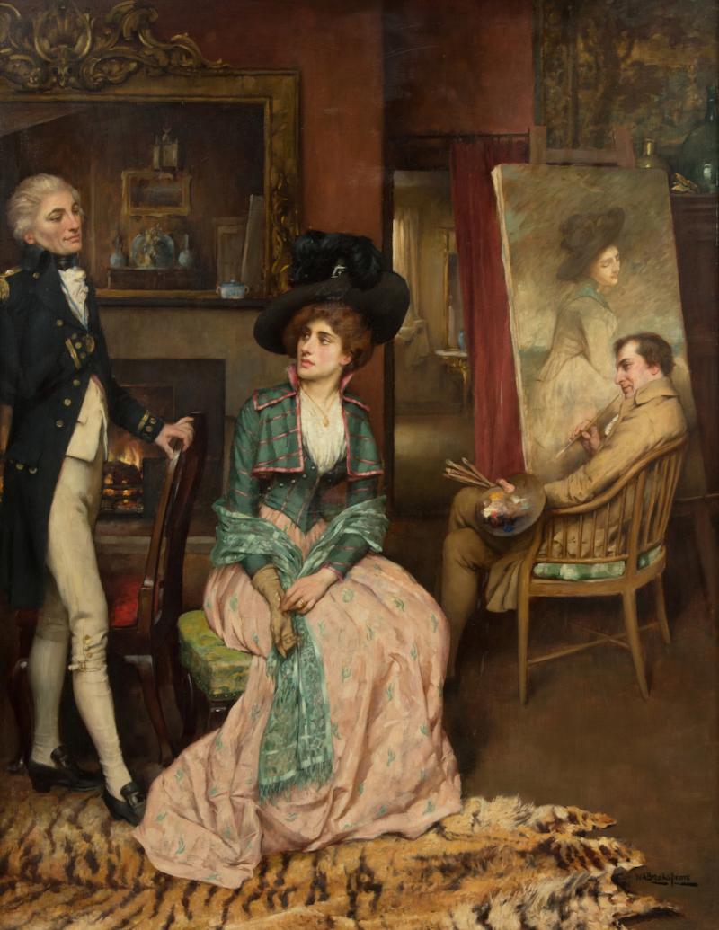 Oil Painting by William Arthur Breakspeare Depicting Nelson Lady Emma Hamilton