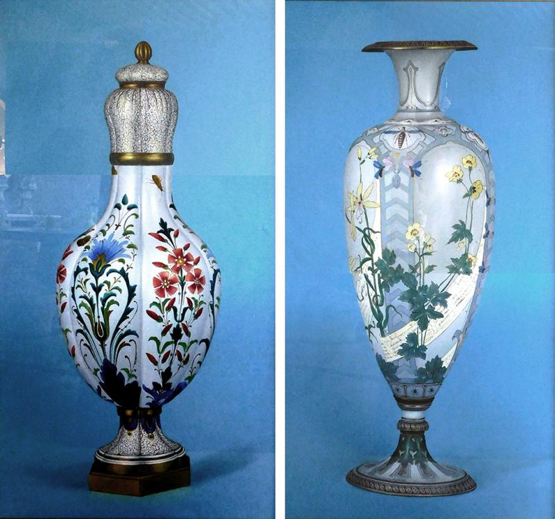 Oil on Canvas large pair of paintings depicting Chinese vases