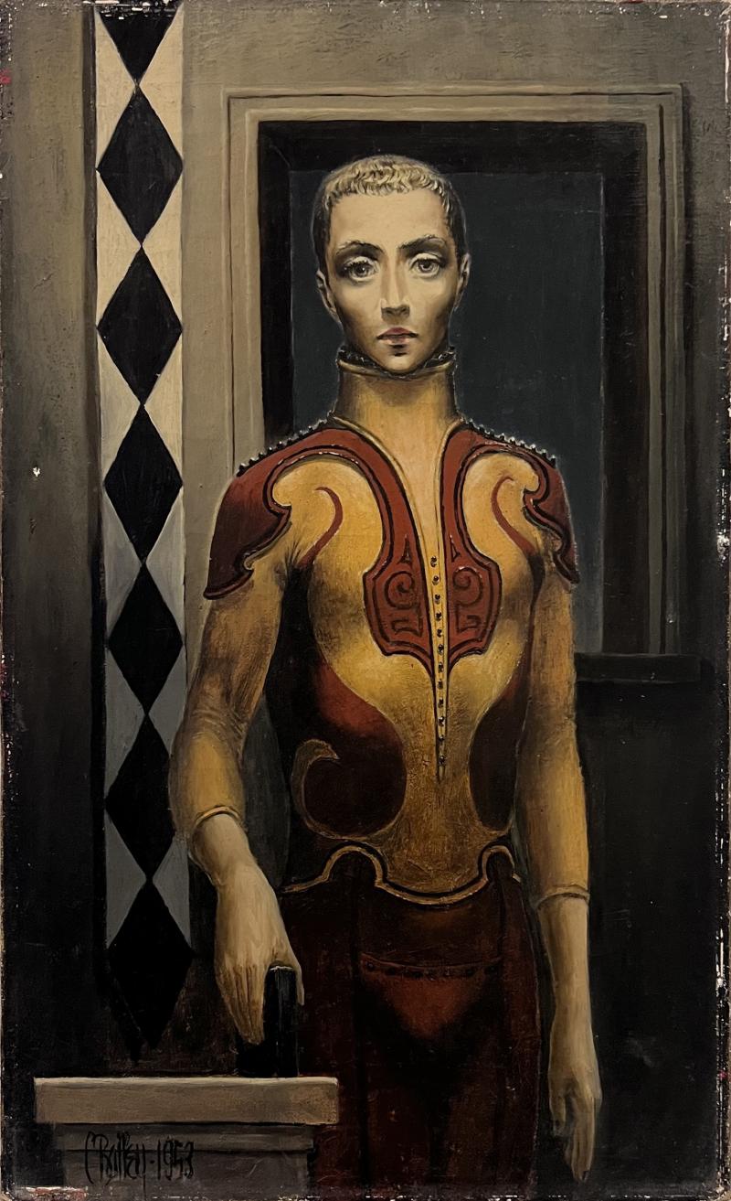 Oil on canvas of dancer by Clark Bailey