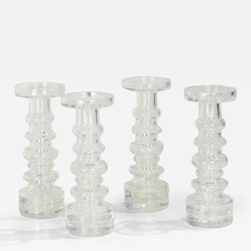 Oiva Toikka Oiva Toikka for Nuutajarvi Notsj Set of 4 Glass Candle Holders