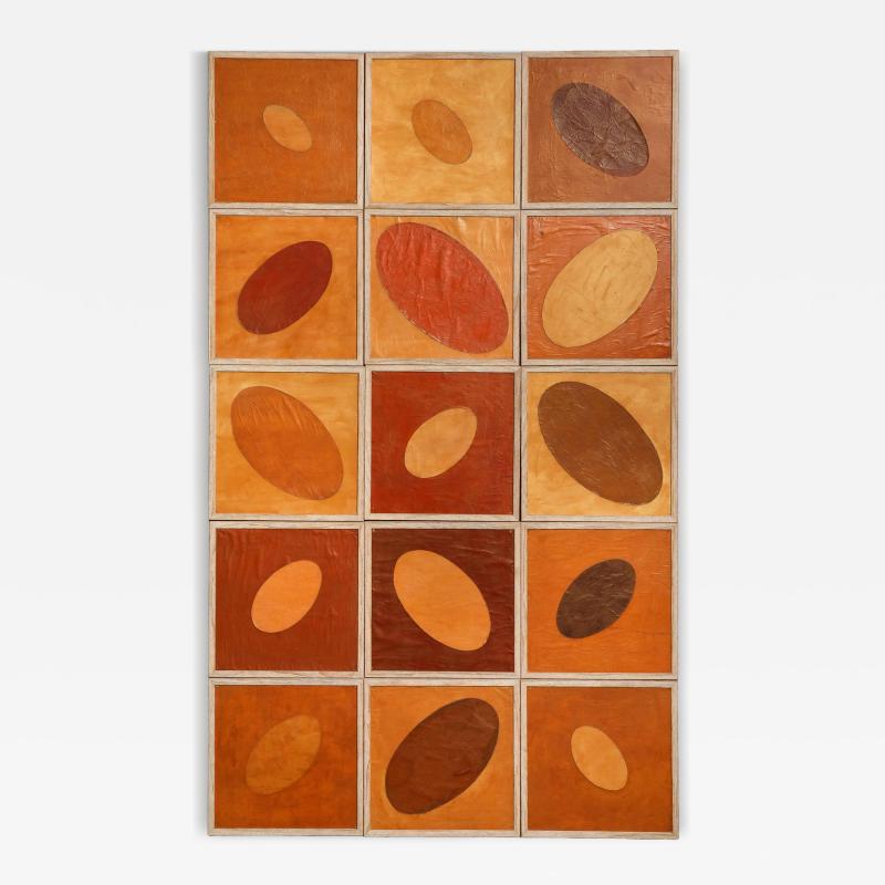 Olav Mathiesen Chic set of 25 framed Japanese paper collages