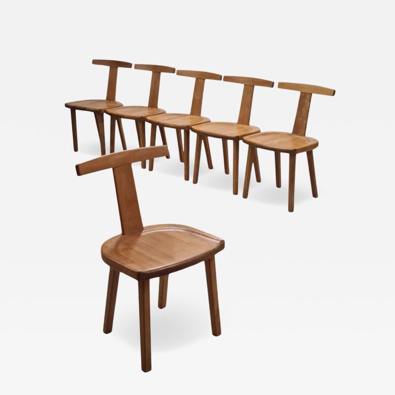 Olavi H nninen Set of Six Rare Olavi H nninen Juha Chairs in Solid Birch HMN 1950s