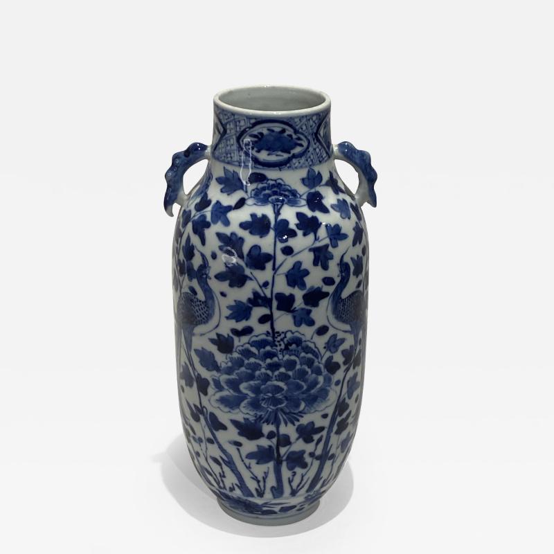 Old Blue White Hand Painted Decorative Porcelain Vase