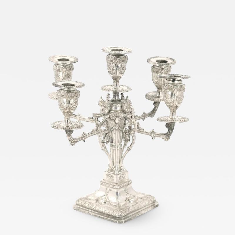 Old English Sheffield Silver Plate Five Arm Tableware Candelabra